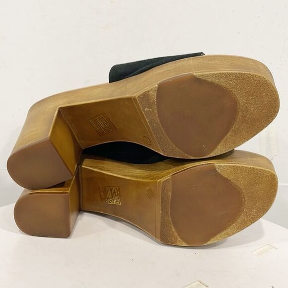 Rebels Orlanda Asymmetrical Platform Clog Sandal Black Y2K Made in Italy Slip On - Picture 5 of 12